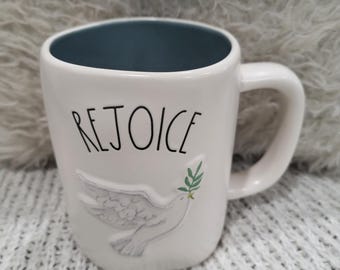 Rae Dunn "Rejoice" Dove Mug Faith Collection