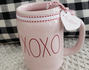 Rae Dunn "XOXO" Powder Pink Mason Jar Mug Collection