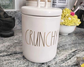 Rae Dunn "Crunchy" White Canister Collection