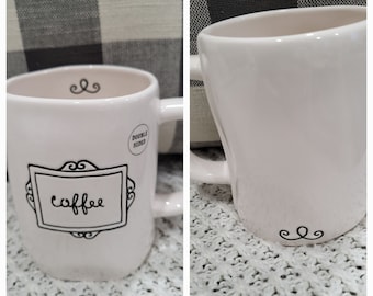 Rae Dunn "Coffee" White Double Sided Mug Collection