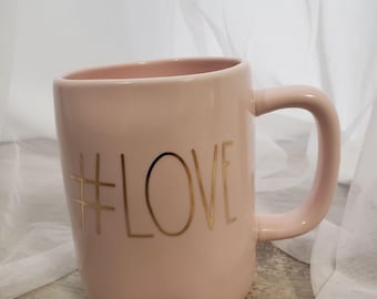 Rae Dunn " #LOVE " Powder Pink Mug Collection