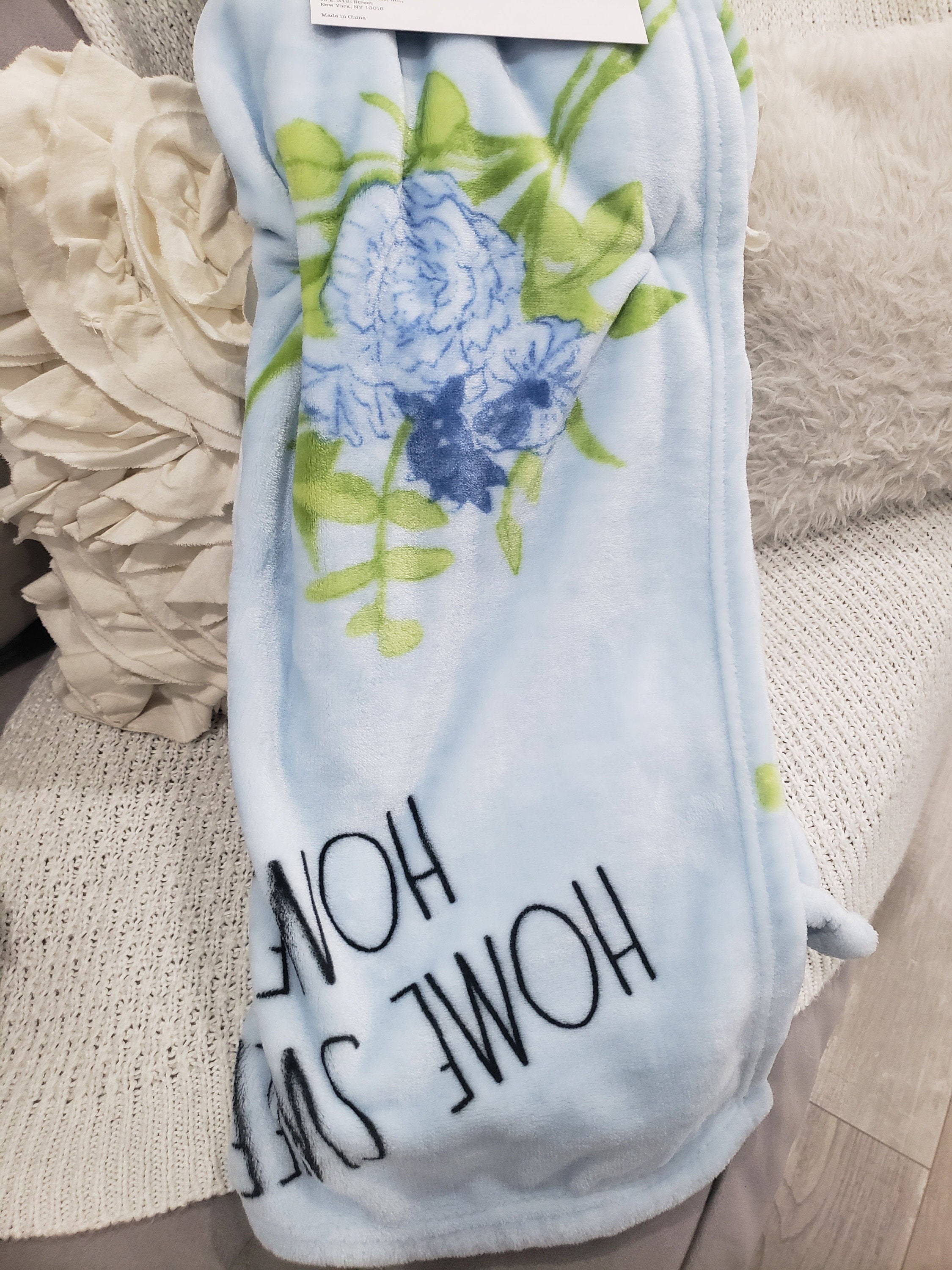 Rae Dunn home Sweet Home Powder Blue Plush Throw - Etsy Finland Rae Dunn home Sweet Home Powder Blue Plush Throw - Etsy Finland