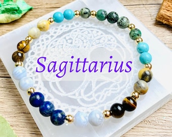 Sagittarius Gift, Jewelry, November December Birthstone Bracelet, Zodiac Gifts for Women Her Girls, Sagittarius Crystal Zodiac Jewelry