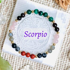 Scorpio Gifts, Scorpio Bracelet, October November Birthstone Bracelet, Zodiac Gifts for Women Her Girls, Scorpio Crystal Zodiac Jewelry