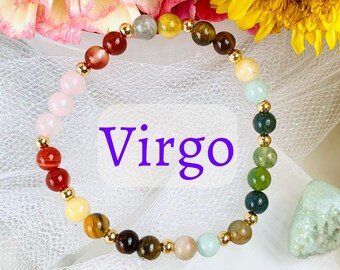 Virgo Bracelet, Virgo Gift, Birthstone Bracelet, Virgo Crystals Zodiac Bracelet, Zodiac Gifts for Women, Her, Girls, Zodiac Jewelry Bracelet