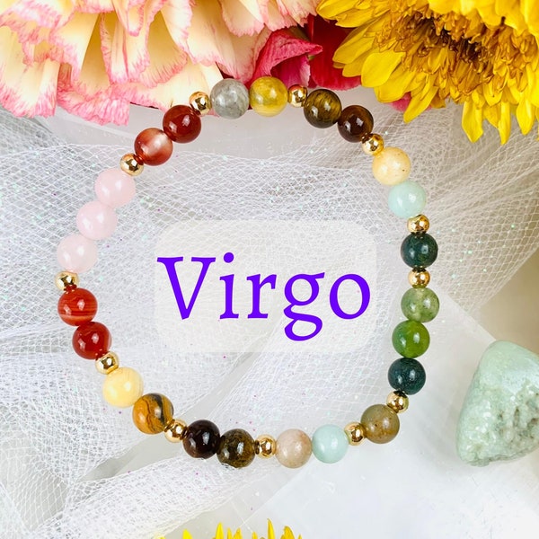 Virgo Bracelet, Virgo Gift, Birthstone Bracelet, Virgo Crystals Zodiac Bracelet, Zodiac Gifts for Women, Her, Girls, Zodiac Jewelry Bracelet