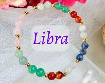 Libra Birthday Gift Bracelet, September October Birthstone Bracelet Libra Crystals Zodiac Bracelet Zodiac Gifts for Women Her Zodiac Jewelry