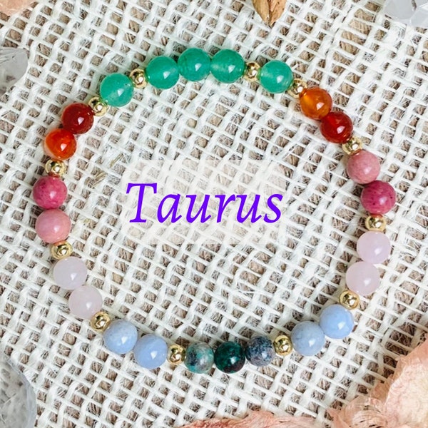 Taurus Jewelry, Taurus Gift, April May Birthstone Bracelet, Zodiac Bracelet, Zodiac Gifts for Women, Taurus Crystal Zodiac Bracelet Jewelry