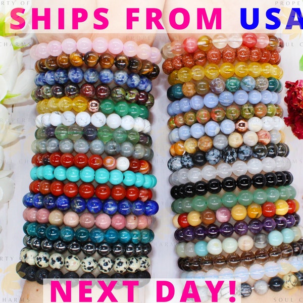 Crystal Beaded Bracelet: Healing Gemstone Stackable Jewelry