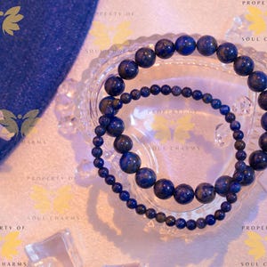 Lapis Lazuli Crystal Bracelet | Bead Bracelet for Women, Mens Bracelet 8mm, Healing Bracelet, Beaded Bracelet, Blue Gemstone Bracelet
