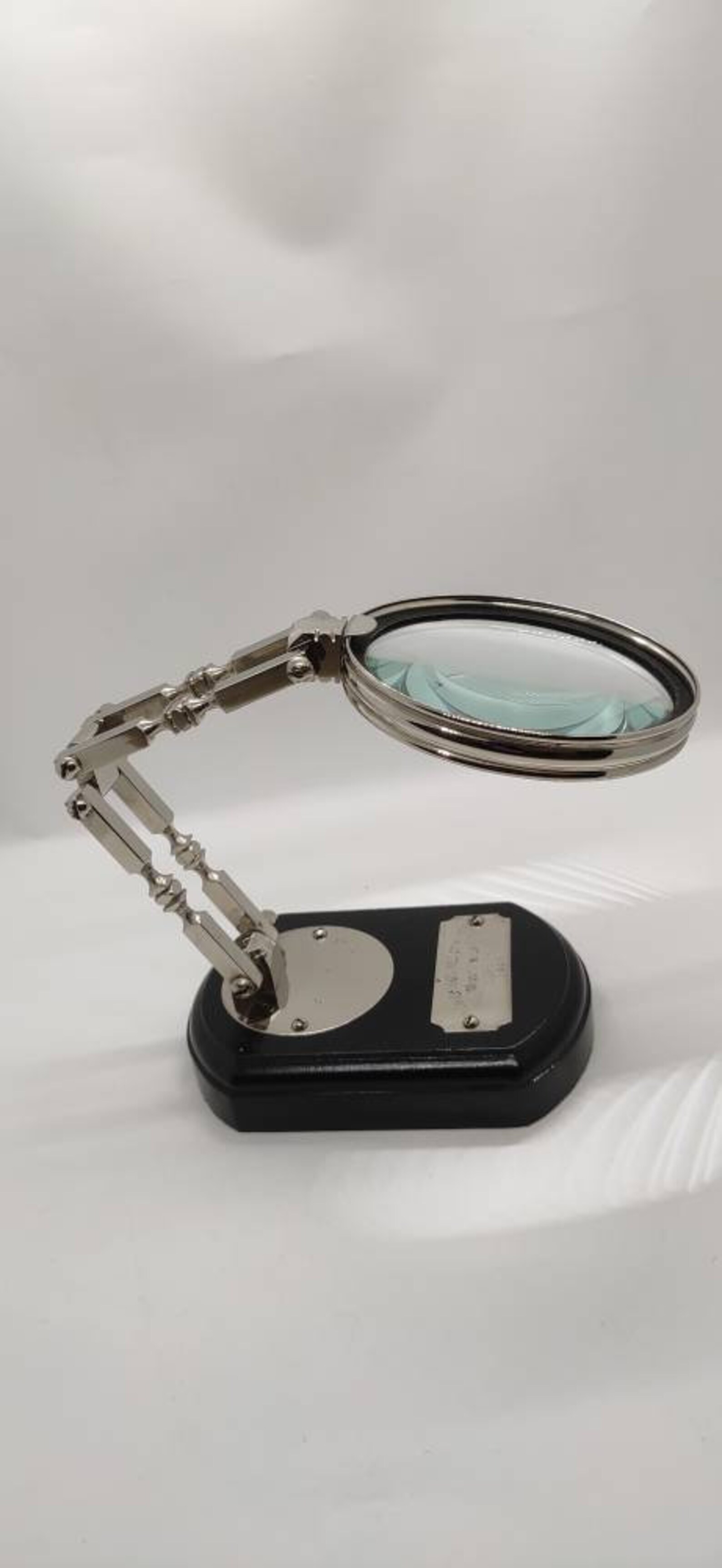 Brass Tabletop Magnifier Chrome/Nickel finish Desk Magnifying Etsy