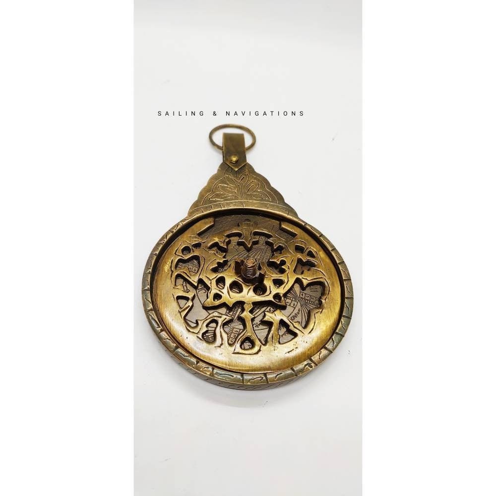 Antique Brass Arabic Astrolabe Vintage islamic Navigation Astrological Calendar 