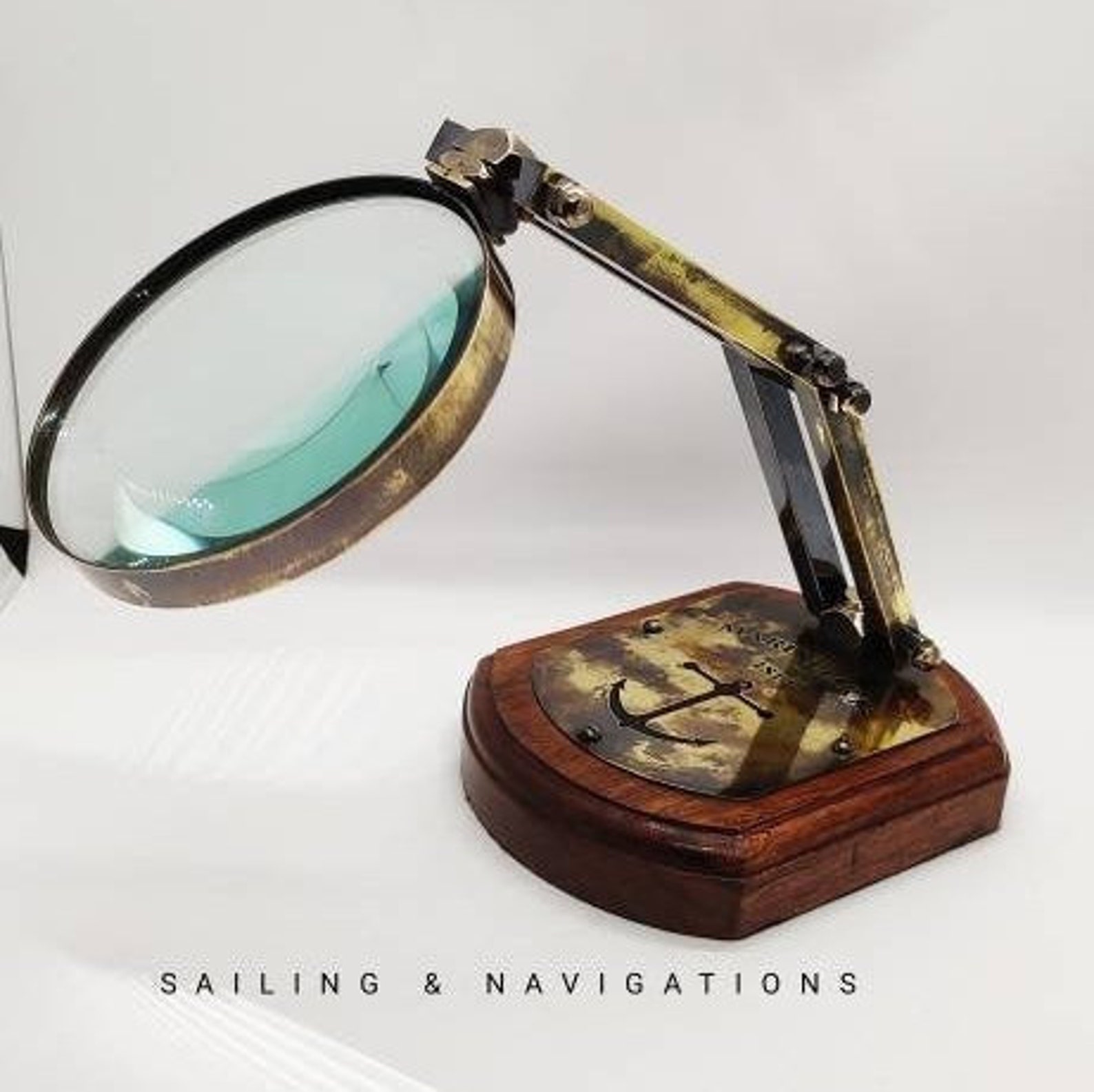 Antique Brass Magnifier Desk Magnifying glass Brass Etsy