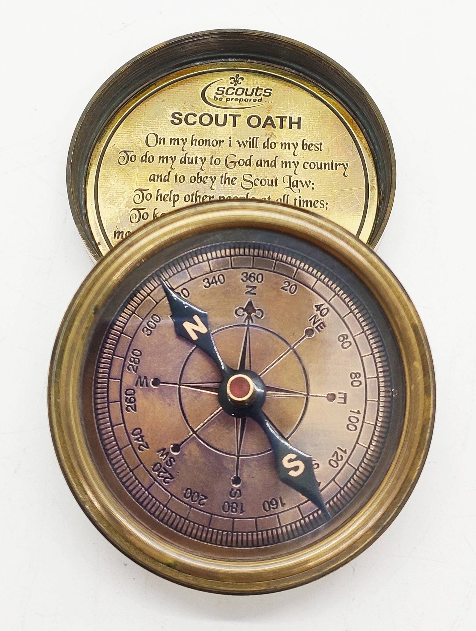 Antique Brass Boy Scouts compass Nautical Brass Navigational | Etsy