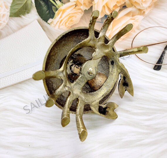 Vintage Antique Brass Crab Calling Bell Hotel Counter Reception 4 inch Desk Bell 