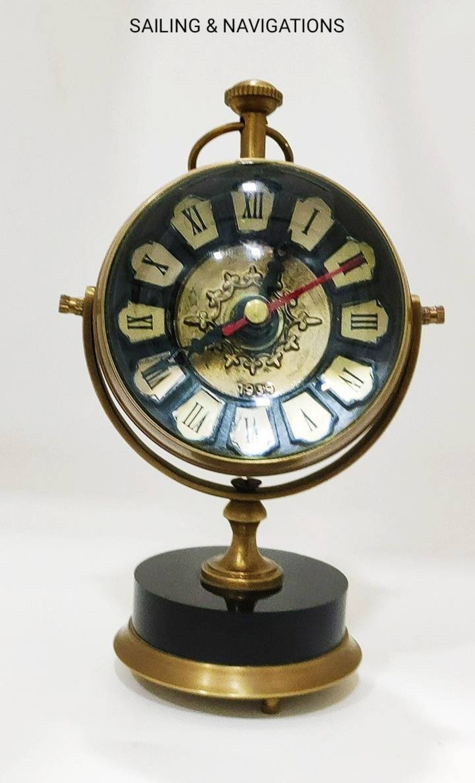 Antique brass table clock Handcrafted Luxurious Table Clock Etsy