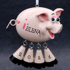 Personalisierte Schwein Ornament 2025: Baumschmuck für Schweine Baumschmuck
