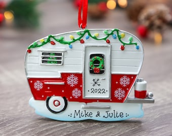 Camper Personalized Christmas Ornament, RV Personalized Ornament,  XMAS Trailer Personalized Christmas Gift, Motor Home Tree Decoration