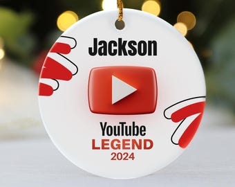 Custom Social Media Legend Ornament – Personalized Name & Year | Fun Gift for Aspiring Creators