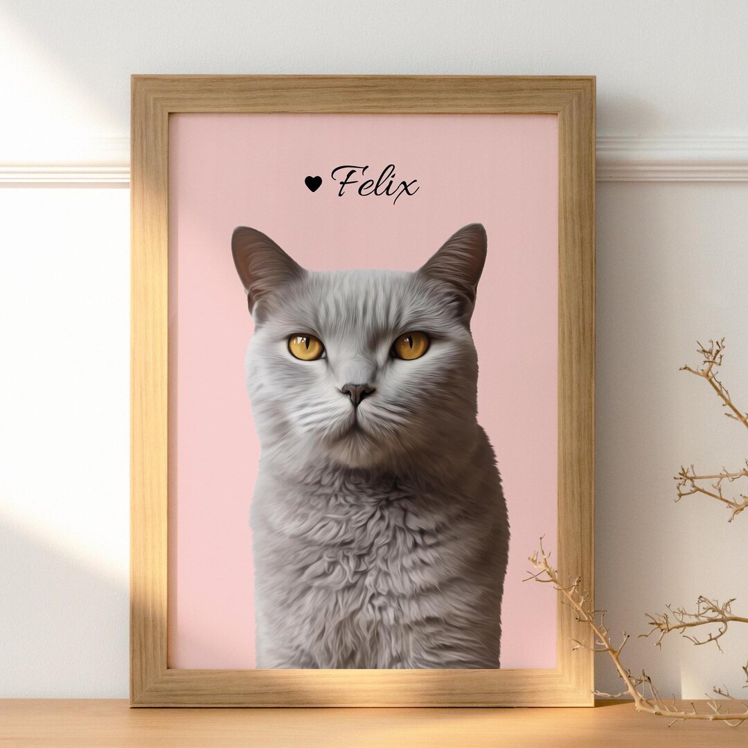 Custom Watercolor Pet Portrait From Photo – Personalized Dog/cat Art ...
