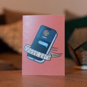 Carpe DMs (A6) / Congratulazioni, Biglietti, Congratulazioni, Arte, Giochi di parole, Lista della spesa, Scherzo, Stupido, Divertente, Barzellette, Commedia