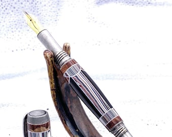 Fordite and wood Hybrid Fountain Pen