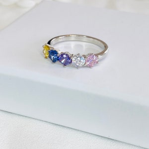 Birthstone Ring, Family Birthstone Ring, Personalized Birthstone Ring, Multi-Stone Ring, Gift for mom, Birthday Gift, Gift for her. image 3