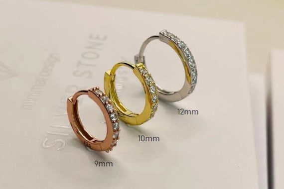 Sterling Silver CZ Hoop Earring CZ Findings DIY Jewelry Making Supplies  A2077