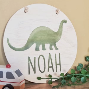 Custom Wooden Door Sign | Dinosaur | Personalised Name Door Sign | Custom Nursery Decor | Kids Room Decor | Boys Room Decor