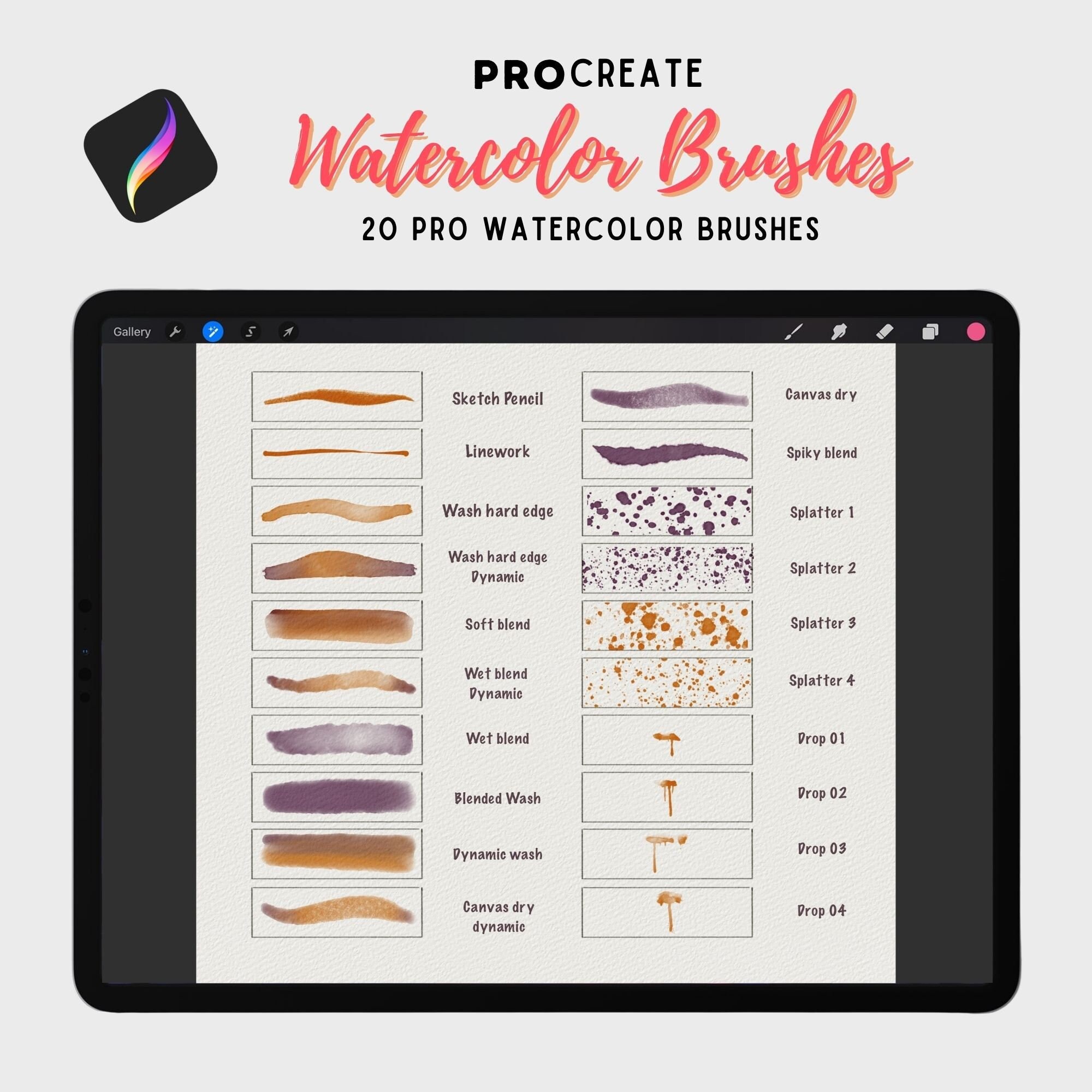 Procreate Watercolor Brushes, Professional Artist, Architecture