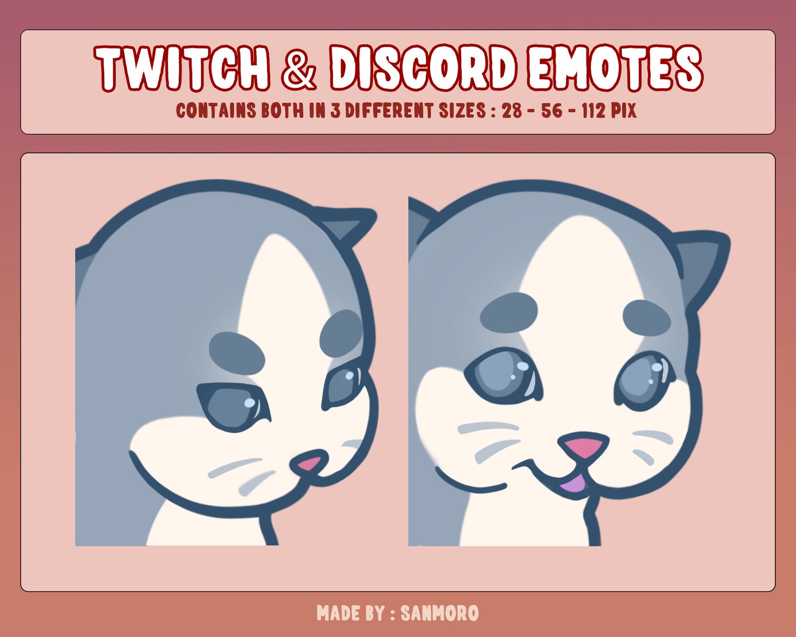 Cute Cat Meme Emote Pack for Twitch 'hehe' / Discord / Youtube | High ...