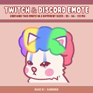 Clown Katze Emote für Twitch / Discord / Youtube | Hochwertige Emotes | Sofortdownload | Niedliches Clown Emote | Lustige Meme Emote Katze