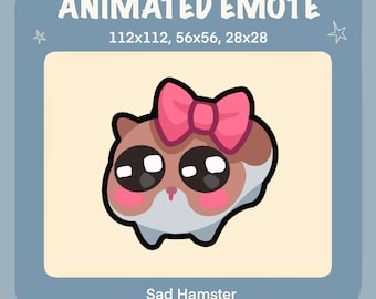Cute Animated Emote - Sad Hamster - Funny Twitch, Discord, Youtube Streaming Emotes
