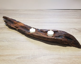 Driftwood candle holder table decoration