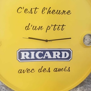 horloge murale en tonneau baril huile ricard totalement personnalisable image 2