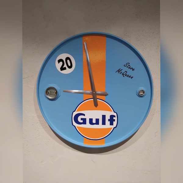 Horloge murale tonneau métal gulf