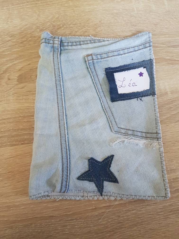 Protège Cahier/Carnet de Santé, Format A5, en Jeans Upcyclé, Lavables Idéal Pour Une Démarche Zéro D