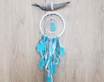 Attrape rêves Dreamcatcher en bois flotté et tissage