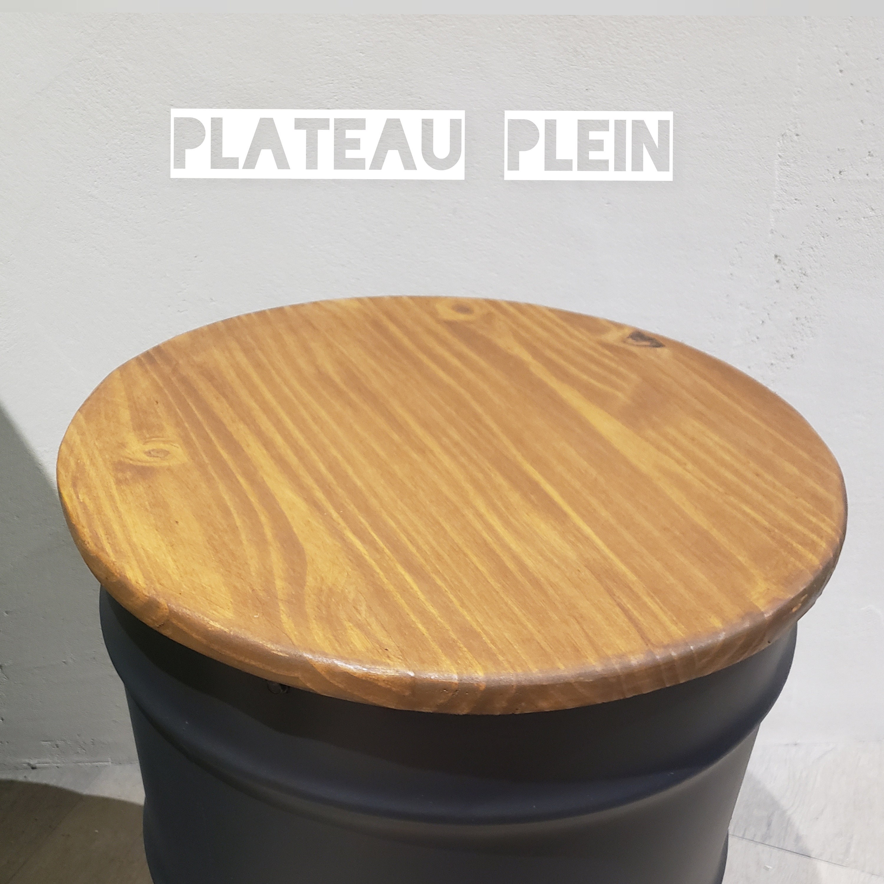 Table tonneau baril en métal et bois entièrement personnalisable style  industriel -  France