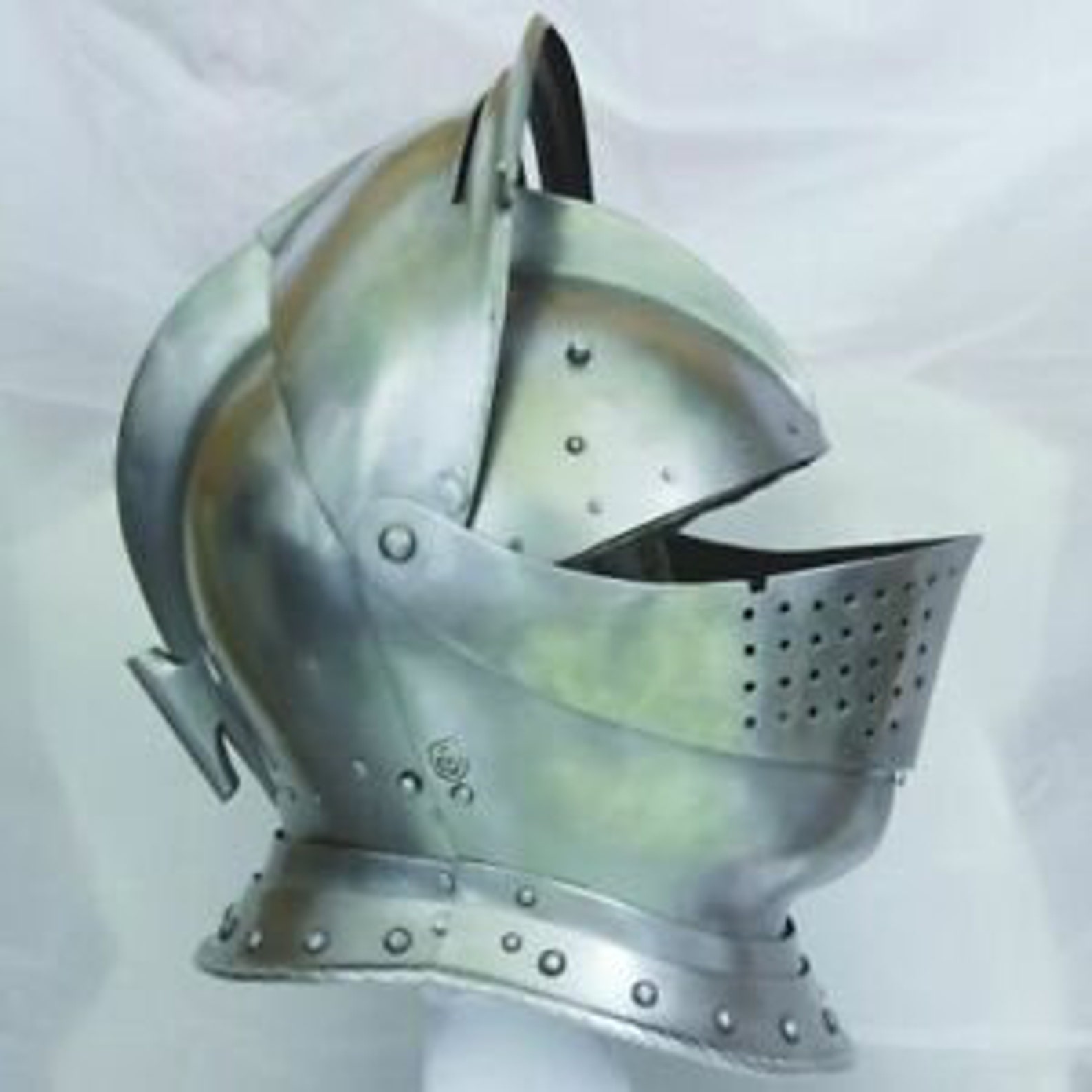 18 Ga Larp Medieval Close Helmet Battle Knight Armor Helmet Etsy