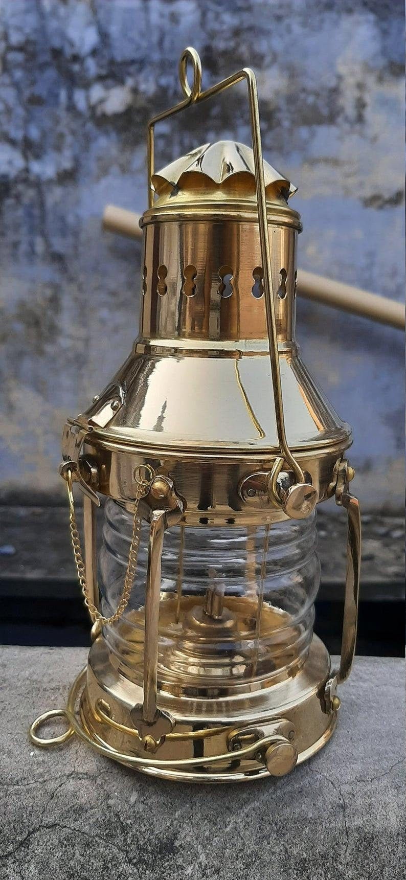 Vintage Brass Oil Lamp/ Maritime Ship Lanternanchor Boat Etsy