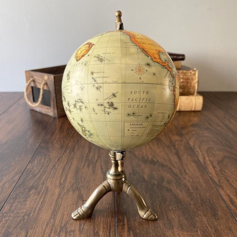 Table Top Globe Home Decor Globe Decorative Terrestrial World Etsy
