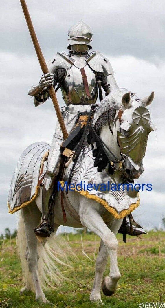 medieval knight and horse armor