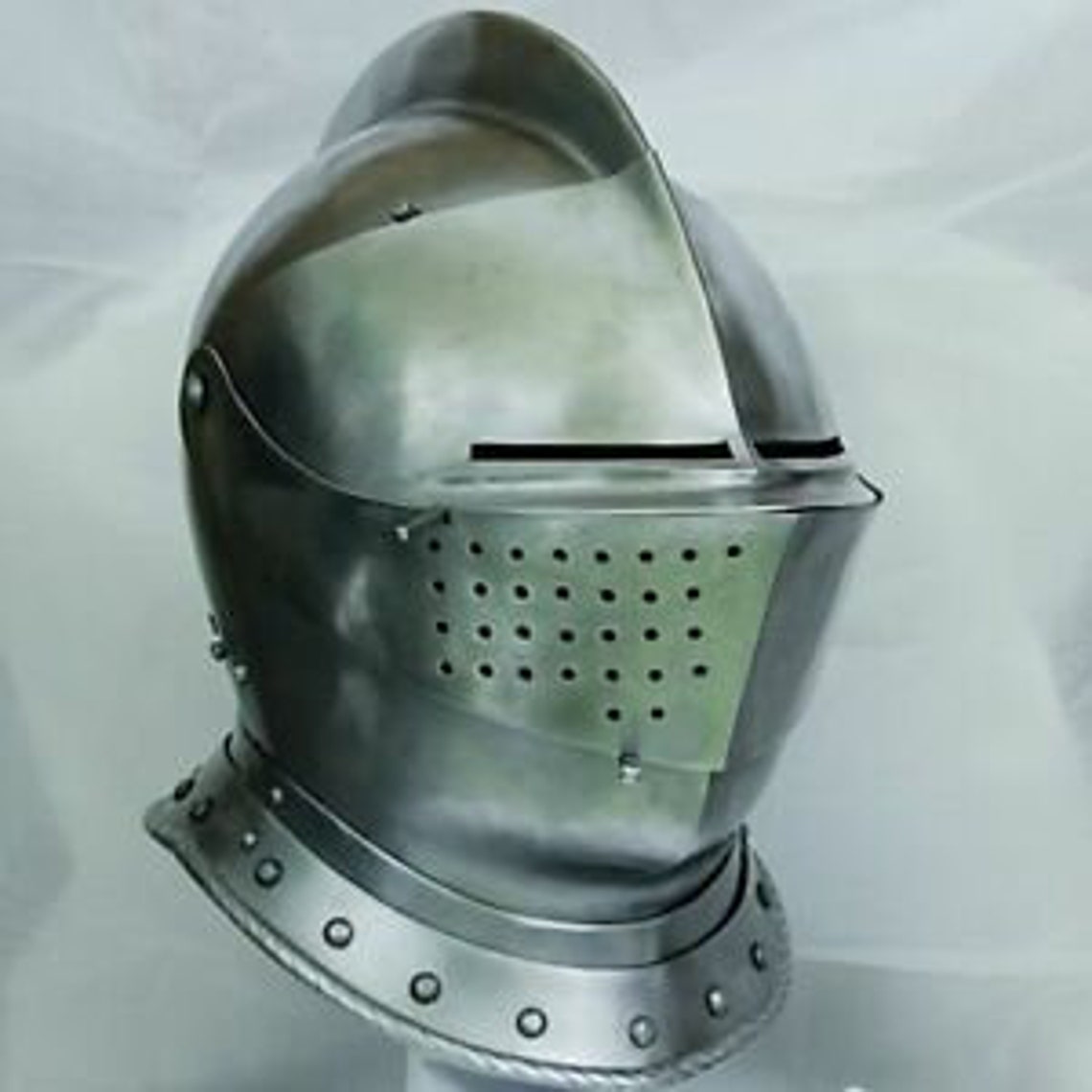18 Ga Larp Medieval Close Helmet Battle Knight Armor Helmet Etsy