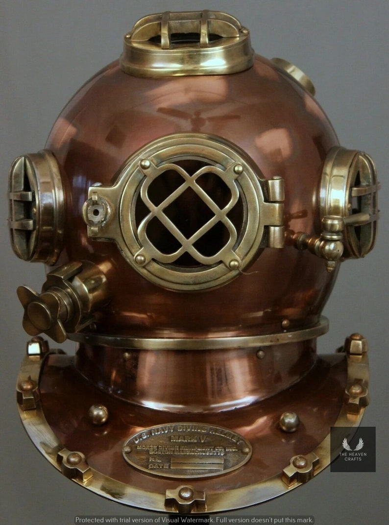 Vintage Antique 18" Diving Helmet US Navy Mark V Deep Sea Diver's Helmet Replica 