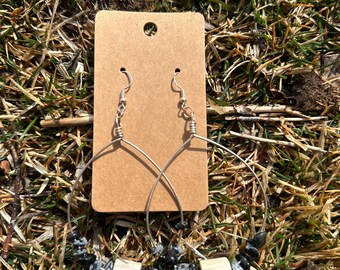 Antler and snowflake obsidian bead hoop earrings.