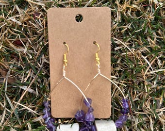 Antler and amethyst hoop earrings.
