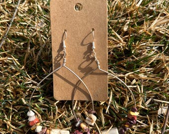 Antler and mookanite bead hoop earrings.