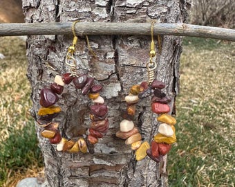Mookaite Gemstone hoops