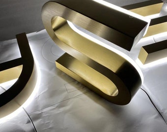 Personlig bakgrundsbelyst metallskylt, 3D-bakgrundsbelyst metallskylt, LED-skyltar utomhus, metallskyltar, kontorslogotypskylt, upplyst skylt, skylt i rostfritt stål